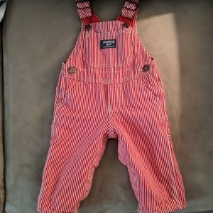 Kids overalls red and white striped